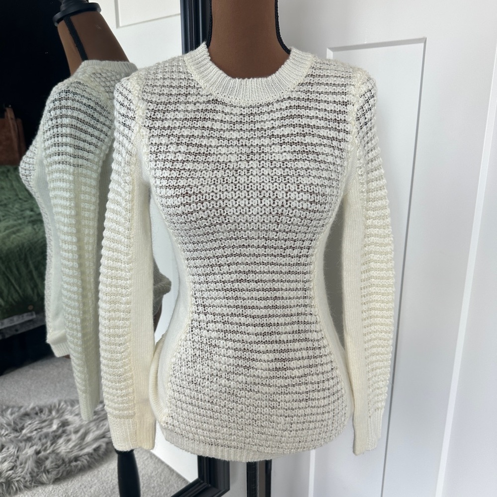 W118 by Walter Baker Serena Sweater • Ivory Textured Knit • XS • NWT -C